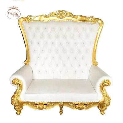 China Modern European Classic Carving Double Bag Sofa Hotel Lobby Decoration High Back Soft Wedding Chair for sale