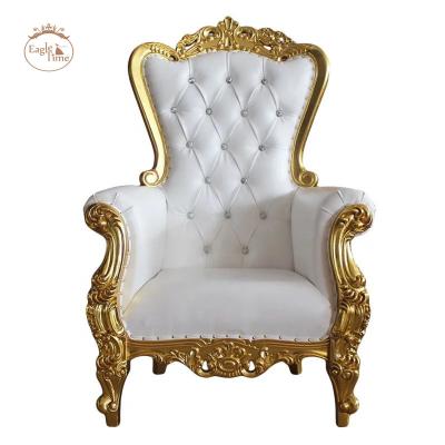 China New Modern Style Luxury Wedding Banquet Event Throne Groom Bride Sofa Wooden White Chair for sale