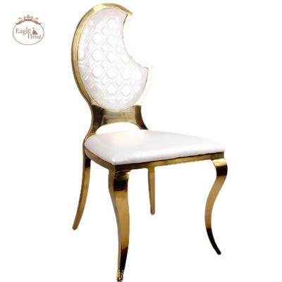 China New modern stainless steel gold party chair stainless steel apple chair with flower back chair for sale