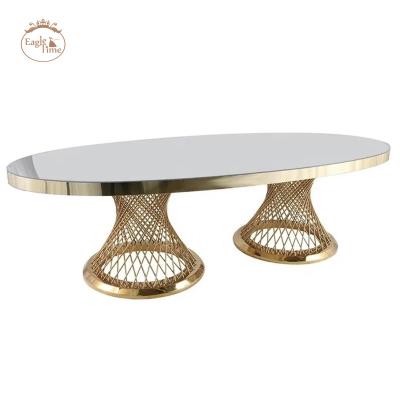 China Modern Design Stainless Steel Oval Luxury Wedding Banquet Event Dining Table for sale