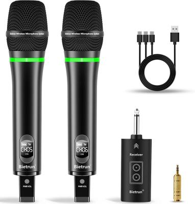 China Black Rechargeable Handheld Microphone Mics (Hot Deal) Handheld Dynamic With 32FT Bluetooth Wireless Microphone for sale