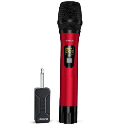 China Handheld Microphone Radio Microphone, Dynamic Handheld Karaoke MIC, Rechargeable Receiver (6hs work), 160ft UHF Metal Range, for Karaoke, Singing for sale