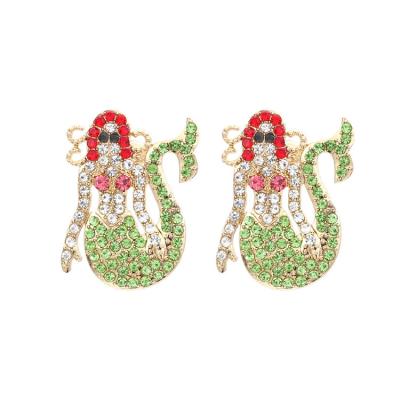 China Female Design Sense Cute Mermaid Color Cartoon Character Shape Personalized Earring Exaggerated Earrings for sale