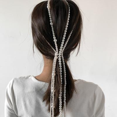 China Fashion Soft Braided Personality Imitation Soft Cool Braided Hairpin Tassel Hair Bead Hip Hop Geometric Pearl Headband Braided Hair Hair Accessories for sale