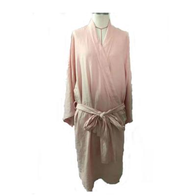 China 100% breathable linen bathrobes in kimono style for sale