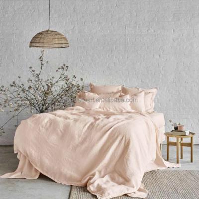 China 100% Simply Bed Linen Bed Sheet Duvet Cover Pure Linen Natural Washed Set for sale