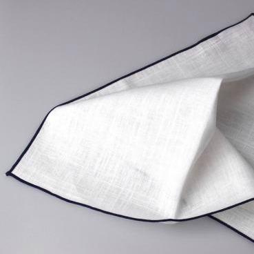 China Washable 100% Pure French Linen Napkin Tablecloths With Colorful Piped Edge for sale