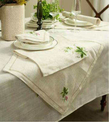 China Quick dry 100% linen linen towel with day and hand embroidery for sale