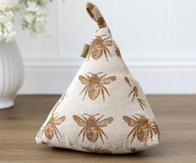 China 100% pure linen triangle cushion soft decoration door stopper with sandbag for sale