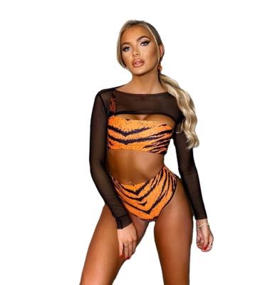 China Mayo Femm High Waist Womens Bikini Factory Supply Breathable Swimsuit 3 Piece Long Sleeve 3 Piece Designers Print Swimwear for sale