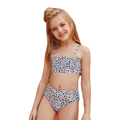 China 2021 Breathable New Design Fato De Banho Teenage Girl Dot Print Bathng Suites Customize Bikini Swimming Suit For Kids Cute Tankini Swimwear for sale