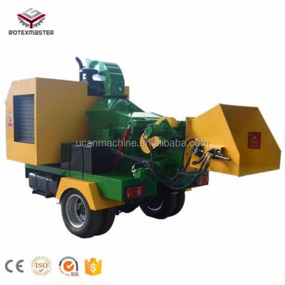 China 40HP Agricultural Mobile Wood Chipper Diesel Engine Mini Wood Cutter Machine Cheap Price for sale