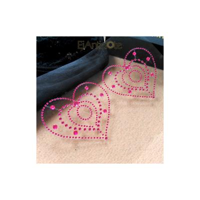 China Other Wholesale Reusable Adhesive Pads Invisible Bra Other Women Color Diamond Nipple Covers Transparent Heart Shape for sale