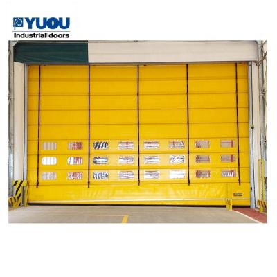 China Modern Industrial PVC Automatic Quick Roll Up Folding Door High Speed ​​Stacking Gate for sale