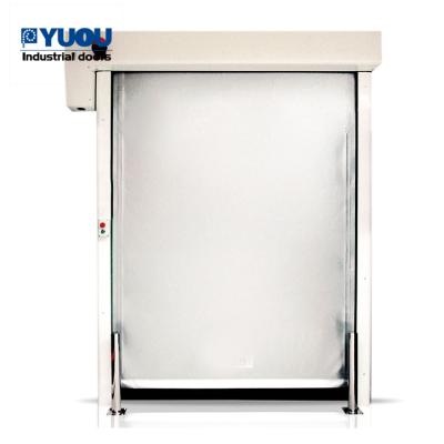 China Modern Commercial Automatic Thermal Insulated Heater PVC Fabric Folding Freezer High Speed ​​Roller Shutter Door For Cold Storage for sale