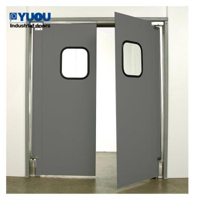 China 2021 Hot Sale Modern Double Leaf Kitchen Stainless Steel Swing Traffic Doors for sale