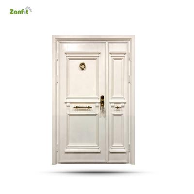 China Modern Security Mother Son Zinc Entry Entry White Iron Alloy Doors for sale