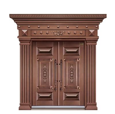 China Modern Exterior Base Track Double Front Entry Doors Design Security Door Copper Internal Doors Pivot Entry Door Manufactures for sale