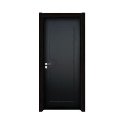 China Modern Entrance Natural Black Front With Interior Modern Wooden Frames Solid Core Doors for sale