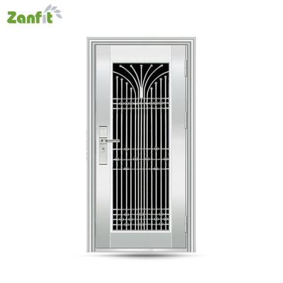 China Modern Decorative Stainless Steel Front Safety Door Design for sale