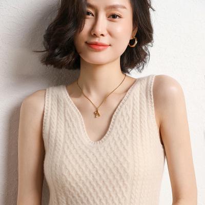 China Fashion Casual Knitted Cashmere Sweater 2022 OEM Women'S V-Neck V-Neck Vest Women S Girl Summer Top Custom Clothing Knitted Casual Sweater for sale