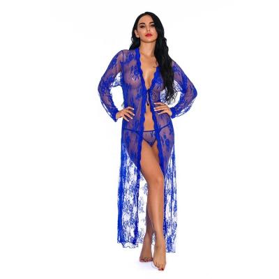 China Mutande Reife Frauen Sexy Lingerie Sheer Mature Sexy Nightgown Sexy Sheer Women Lingerie Women's Lace Lingerie Long Kimono Robe Set Sexy Lingerie for sale