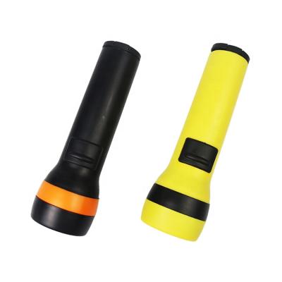 China Convenient Wholesale 2*D Emergency Battery Operated Rubber Torch Led Plastic Flashlight for sale