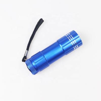 China Logo Engraved Convenient 9 Led Mini Aluminum Led Flashlight For Promotion for sale