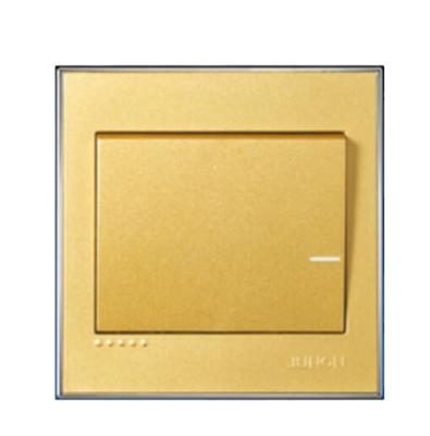 China Champagne Gold 10A 250V One Way Multi-Purpose Strip P Series Two Way Switch With Indicator Power Switch for sale