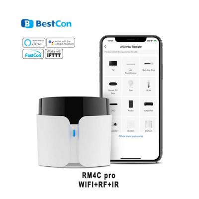 China Smart Home Automation Latest PRO Wifi RF IR In 2021 BroadLink RM4C Smart Home Automated Universal Remote Control Support Alexa Support for sale