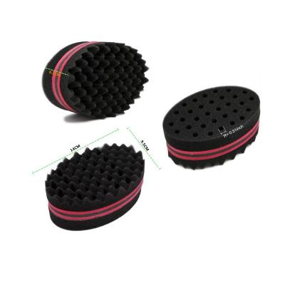 China Big Holes Barber Two Sides Wave Soft Magic Dread Curl Salon Hair Sponge Brush Hair Twist Curly Sponge For Black Men for sale