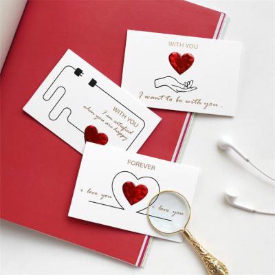 China Europe 6 Styles Solid Red Heart Greeting Card With Envelopes Romantic Letter I Love You Forever Wedding Invitation Valentines Day Gifts for sale