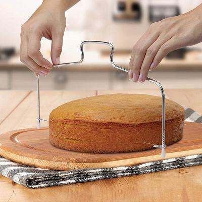 China Adjustable Two-Line Kitchen Adjustable Cake Cutter Metal Stainless Steel Tool Cake Pastry Baking Slicer Machines Decorate Mold for sale