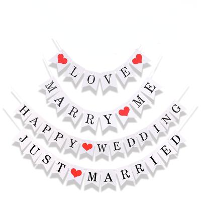 China Vintage Paper Wedding Fairly Bunting Decorations Wedding Banner Confession Love Proposal Party Brides Wedding Banner for sale