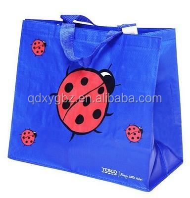 China Fashion Recyclable Laminated Polypropylene Bag PP Bag Porcelain Woven Shopping Bag for sale