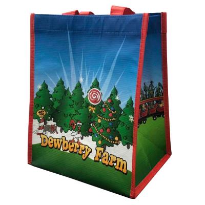 China Custom rpet handled recyclable laminated shopping bag for supermarket for sale