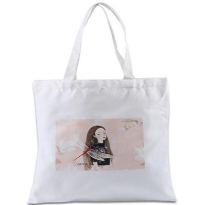 China Hot Selling Foldable Handled Shopping Cotton Tote Bag For Ladies Shoulder Bag 100% Cotton for sale