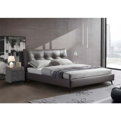 China (Other) Adjustable Dark Gray Leather Minimalist Style Bed Supply High Quality From China Factory Wholesale for sale