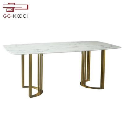 China (Other)Adjustable Luxury Kitchen Chipboard Rectangle Stone Dining Tables Nordic Marble Dining Table for sale