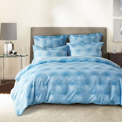 China Viable hot sale 3d printed blue button polyester bedding covers printed duvet cover set for sales for sale