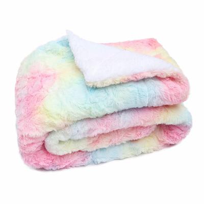 China Cheap Heavy Double Folded Polyester Plush Sherpa Fleece Thick Warm Throw Blanket For Winter for sale