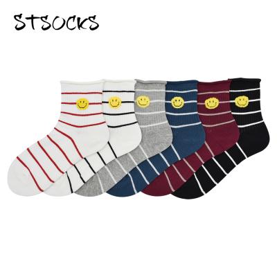 China Antibacterial Fashion Girls Comfortable Cute Warm Teen Tube Socks With Stripes For Young Women for sale