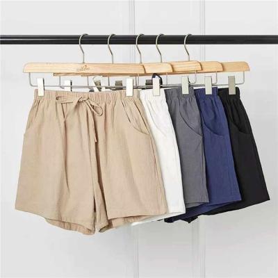 China Breathable Summer Wear Women's High Waist Loose Large Size A Line Wide-Leg Cotton And Canvas Sports Casual Shorts for sale