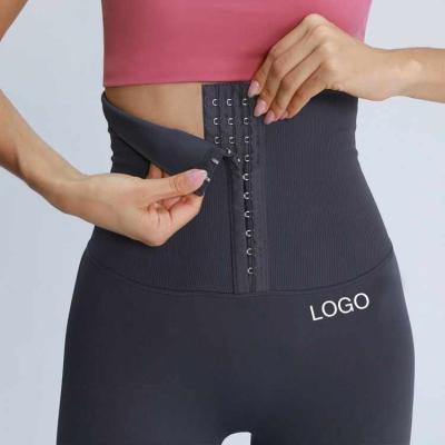 China Hook Waist Trainer High Waist Corset Breathable Breathable Yoga Pants Butt Lift Gaiters Womens Gaiters For Women for sale