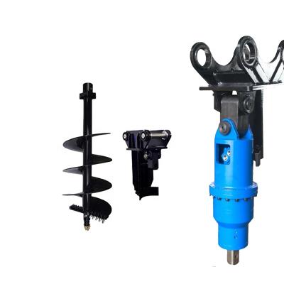 China Tree Planting Post Hole Digger Earth Auger Supplier Mini Excavator Hydraulic Earth Auger Drill Attachment for sale