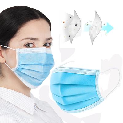 中国 Wholesale Protection Nonwoven Disposable Protective Mask 3ply Face Mask For Adults 販売のため