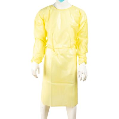 Chine yellow disposable PP+PE green waterproof level 2 isolaiton gown medical gown à vendre