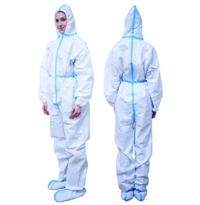 Chine High Quality Non-Woven Type4/5/6 Working Medical Protective Gown Protective Disposable Coverall à vendre