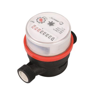 China Residential Water Chamber Half Inch Water Meter Single Electric Cold Jet Meter Plastic Body Water Meter For Sale for sale