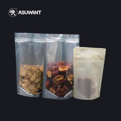 China Recyclable Mylar Plastic Zipper Up Barrier Clear Biodegradable Holder Packaging Chinese Food Bag for sale